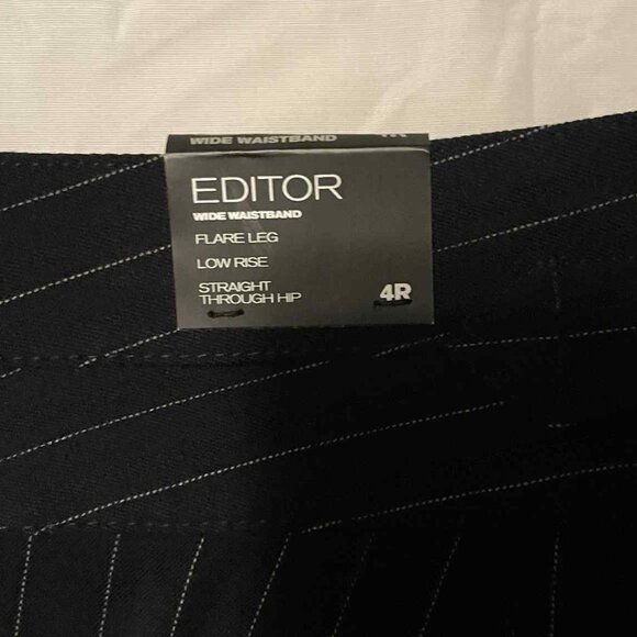 Express Editor Wide Waistband pants, Navy with Stripes, Size 4, NWT! - Picture 4 of 4